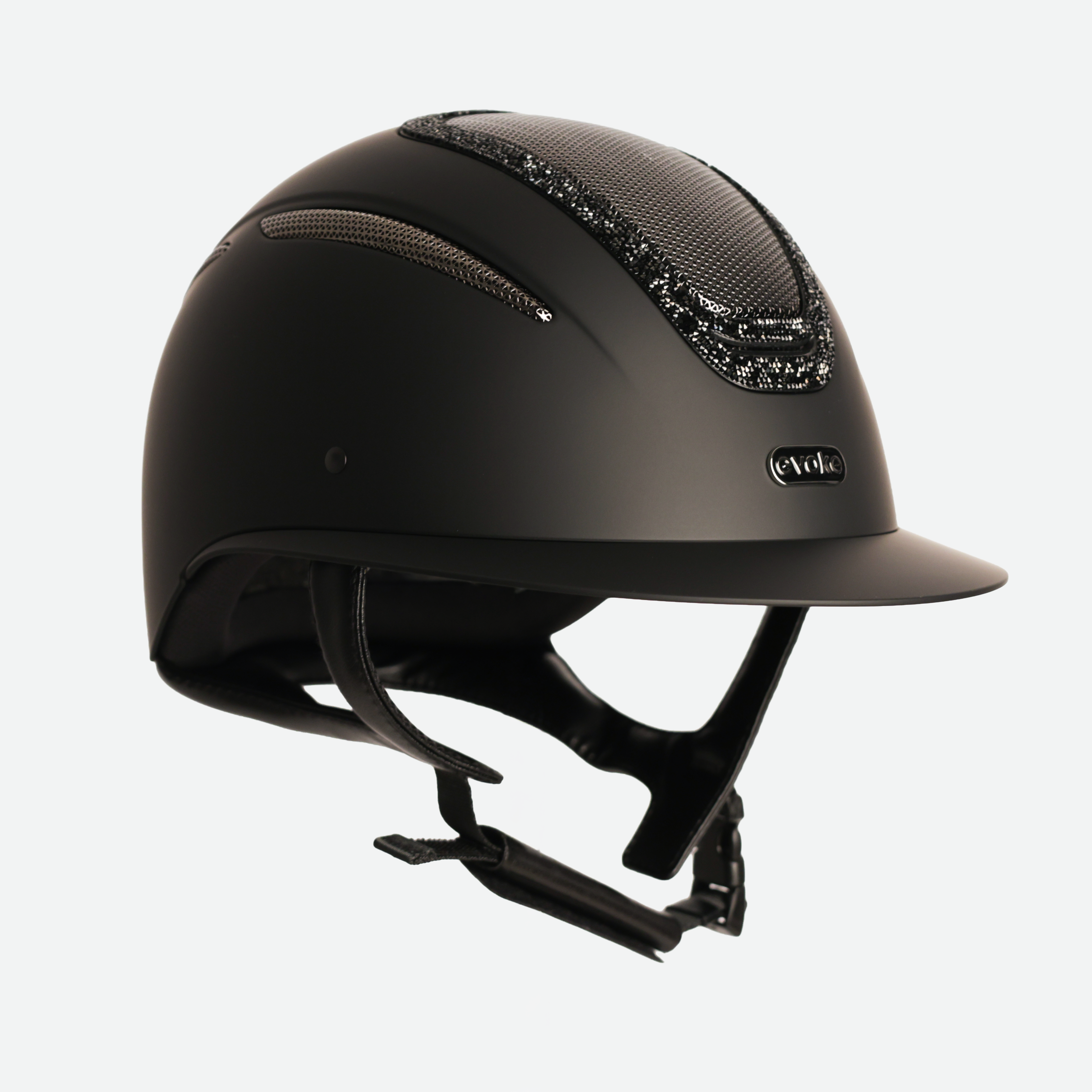 Elara Wide Peak Black Black Crystal Frame