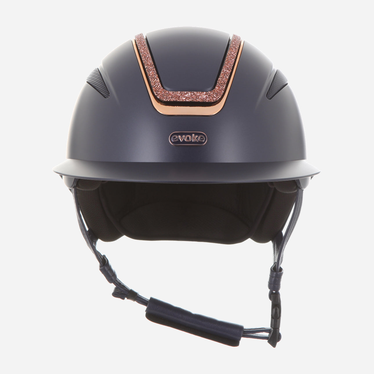 Callisto Wide Peak Navy Rose Gold Crystal Frame