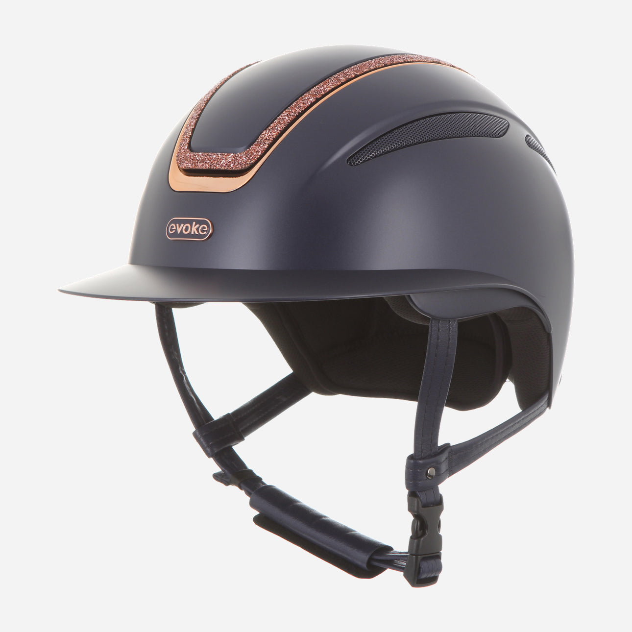 Callisto Wide Peak Navy Rose Gold Crystal Frame