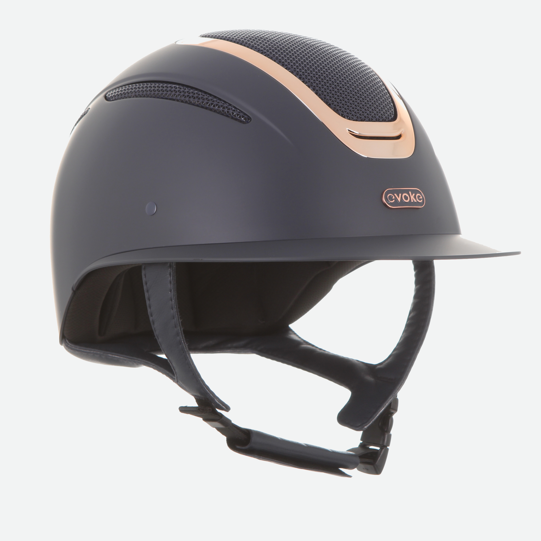 Elara Wide Peak Navy Rose Gold