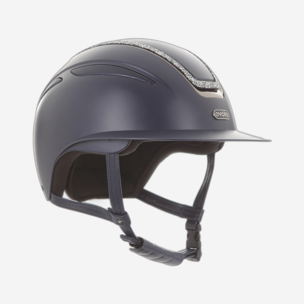 Callisto Wide Peak Navy Silver Crystal Frame