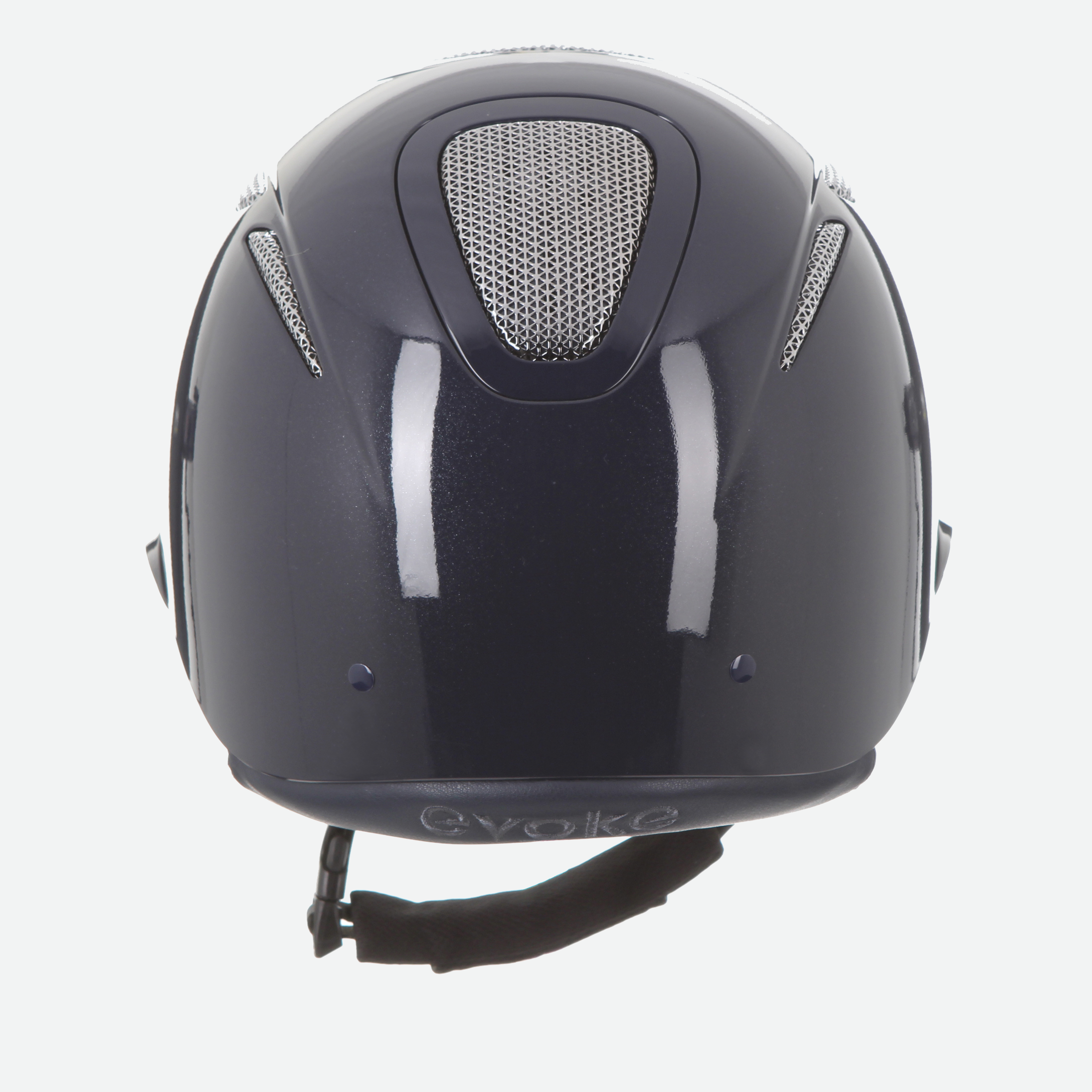 Elara Wide Peak Navy Metallic Silver Chrome