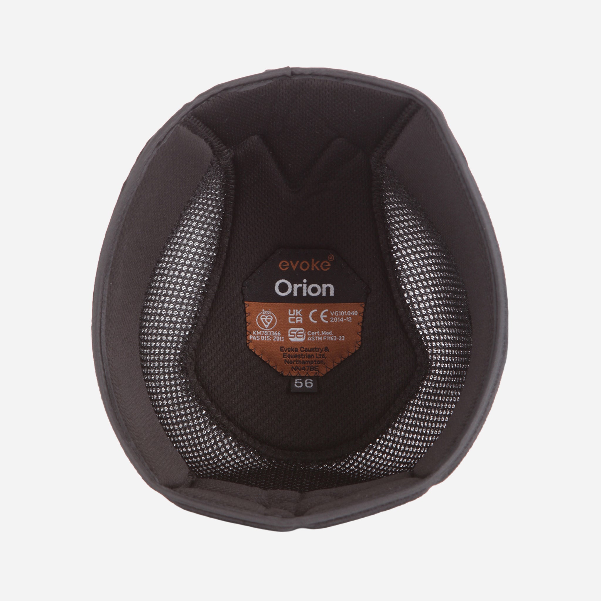 Orion Removeable Crown Padded Helmet Liner - Black