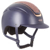 Callisto Classic Peak Helmet In Navy Rose Gold Crystal