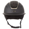 Callisto Wide Peak Helmet In Black Gold Crystal