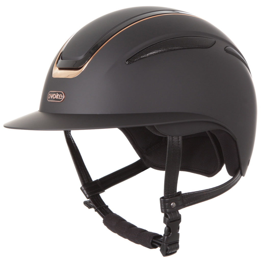 Callisto Wide Peak Helmet In Black Rose Gold