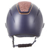 Callisto Wide Peak Helmet In Navy Rose Gold Crystal