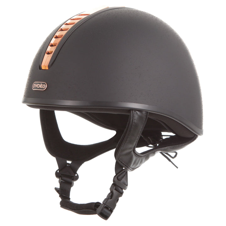 Orion Jockey Skull Helmet In Black Rose Gold