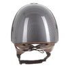 Orion Jockey Skull  Helmet In High Shine Carbon Gunmetal Tan