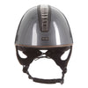 Orion Jockey Skull  Helmet In High Shine Carbon Gunmetal Tan