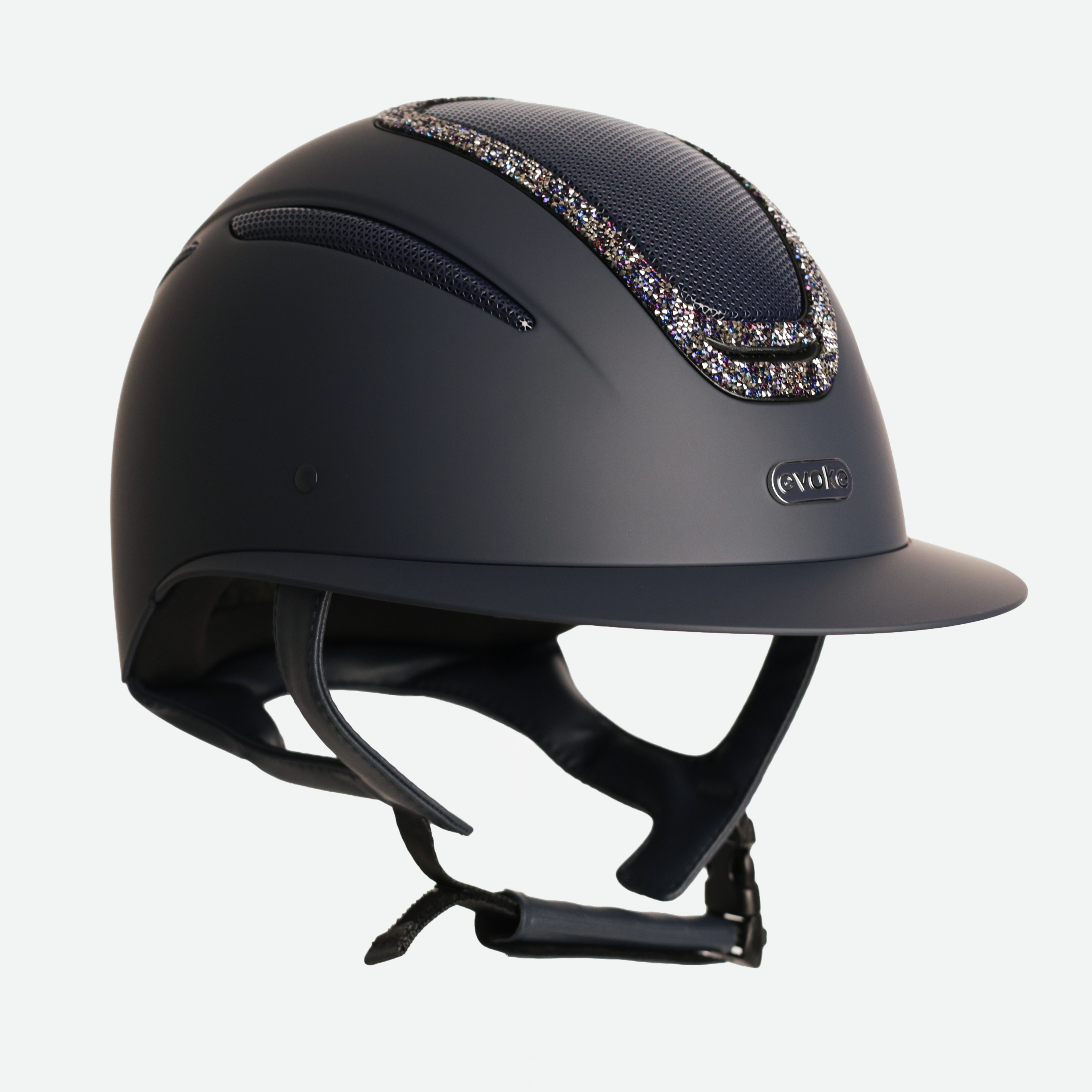 Elara Wide Peak Navy Navy Crystal Frame