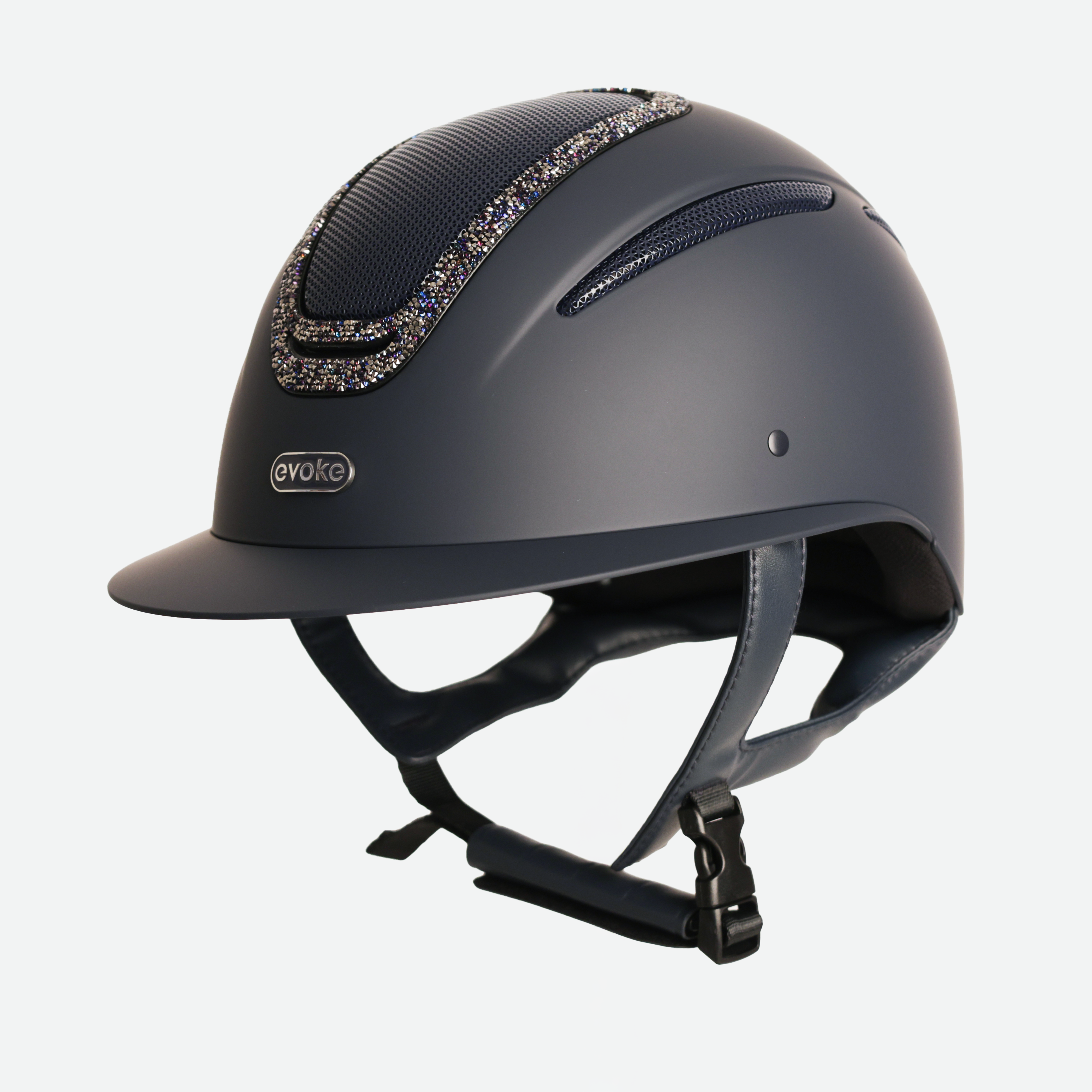 Elara Wide Peak Navy Navy Crystal Frame