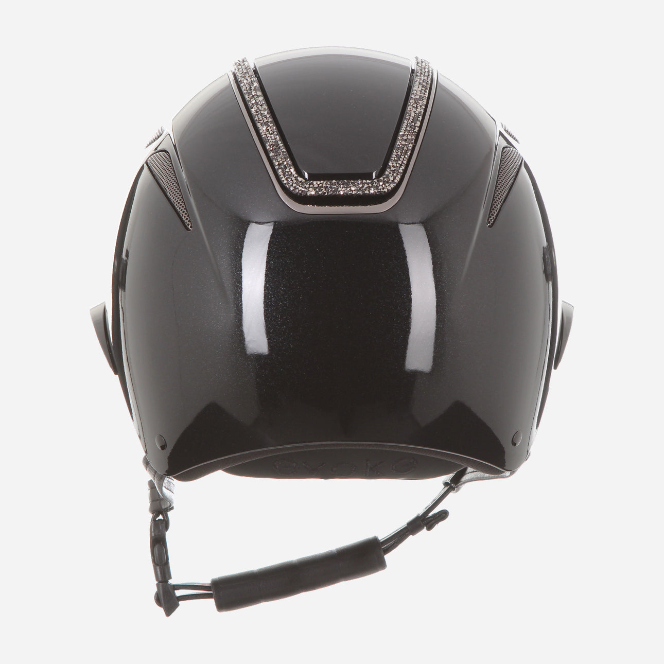 Callisto Wide Peak Black Metallic Marcasite Crystal Frame