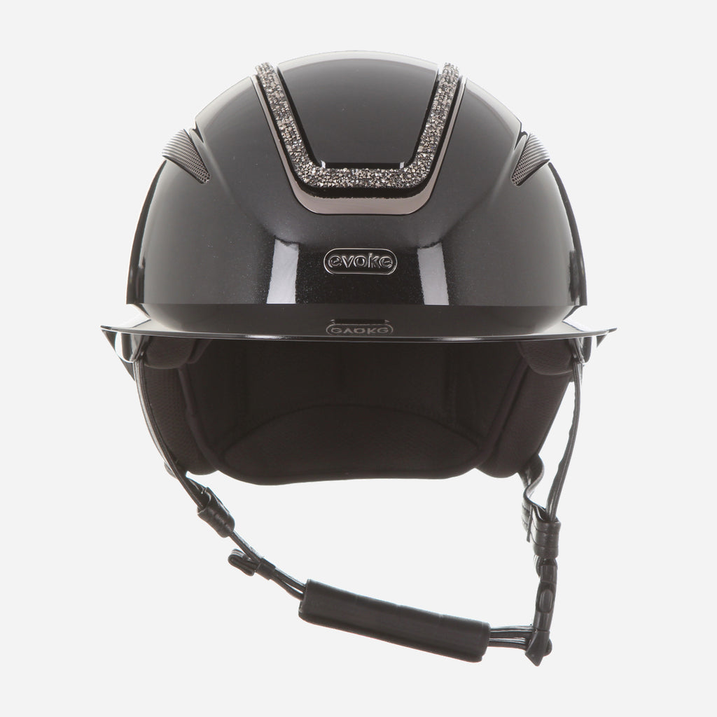 Callisto Wide Peak Black Metallic Marcasite Crystal Frame