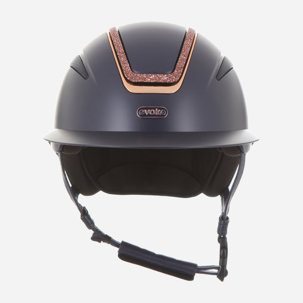 Callisto Wide Peak Navy Rose Gold Crystal Frame