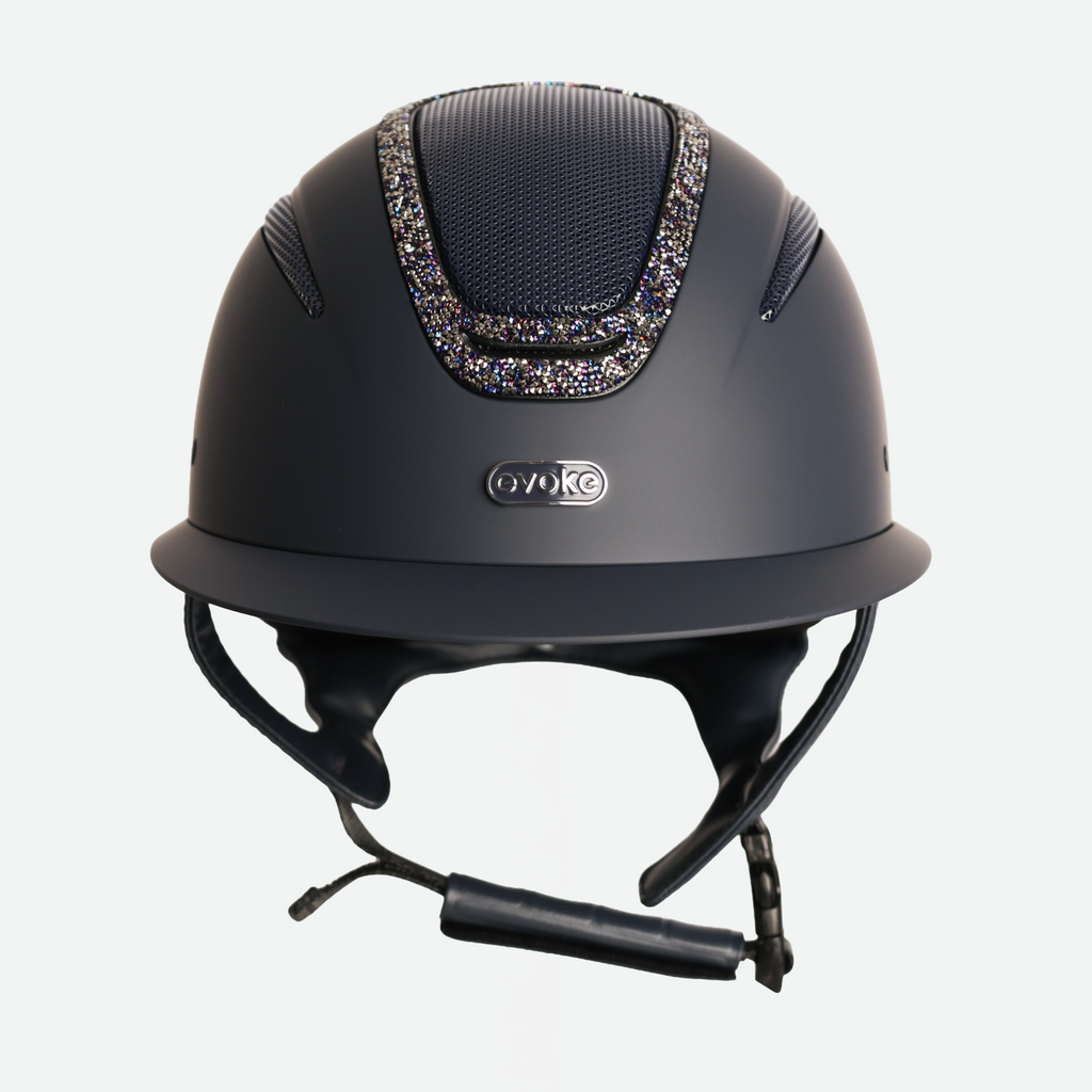Elara Wide Peak Navy Navy Crystal Frame
