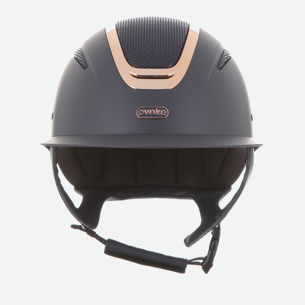 Elara Wide Peak Navy Rose Gold