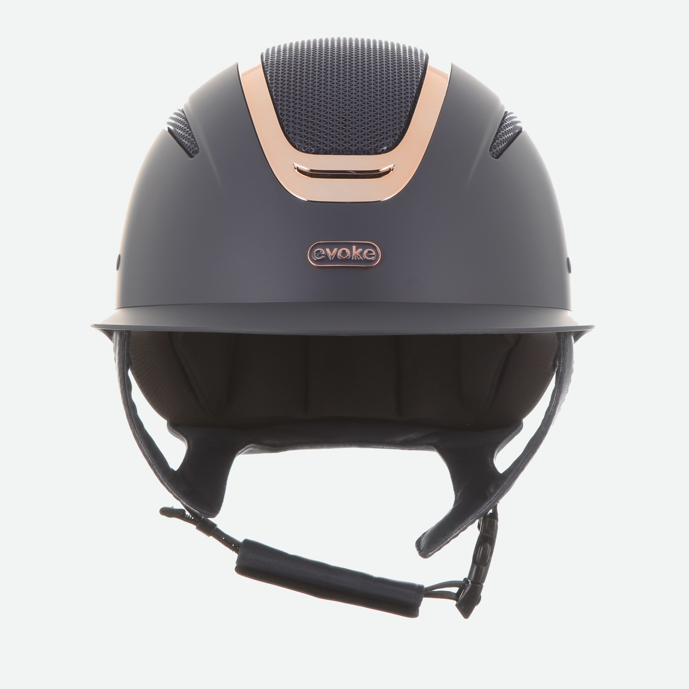 Elara Wide Peak Navy Rose Gold
