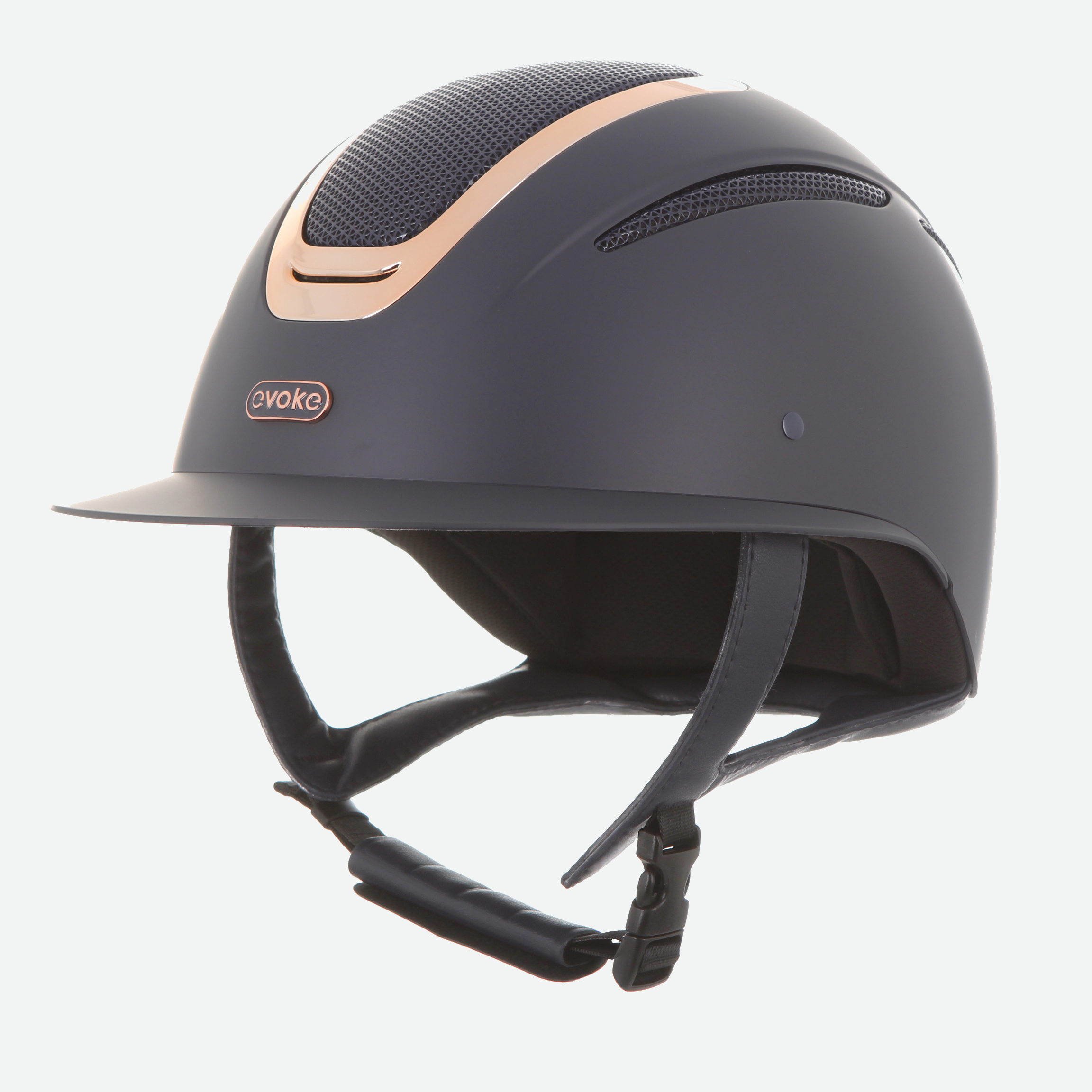 Elara Wide Peak Navy Rose Gold