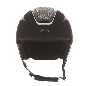 Callisto Classic Peak Black Suede Marcasite Crystal