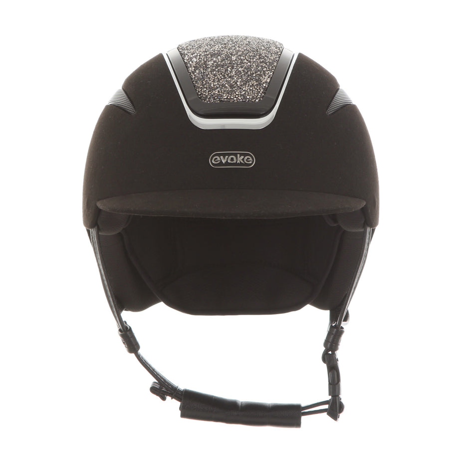 Callisto Classic Peak Black Suede Marcasite Crystal
