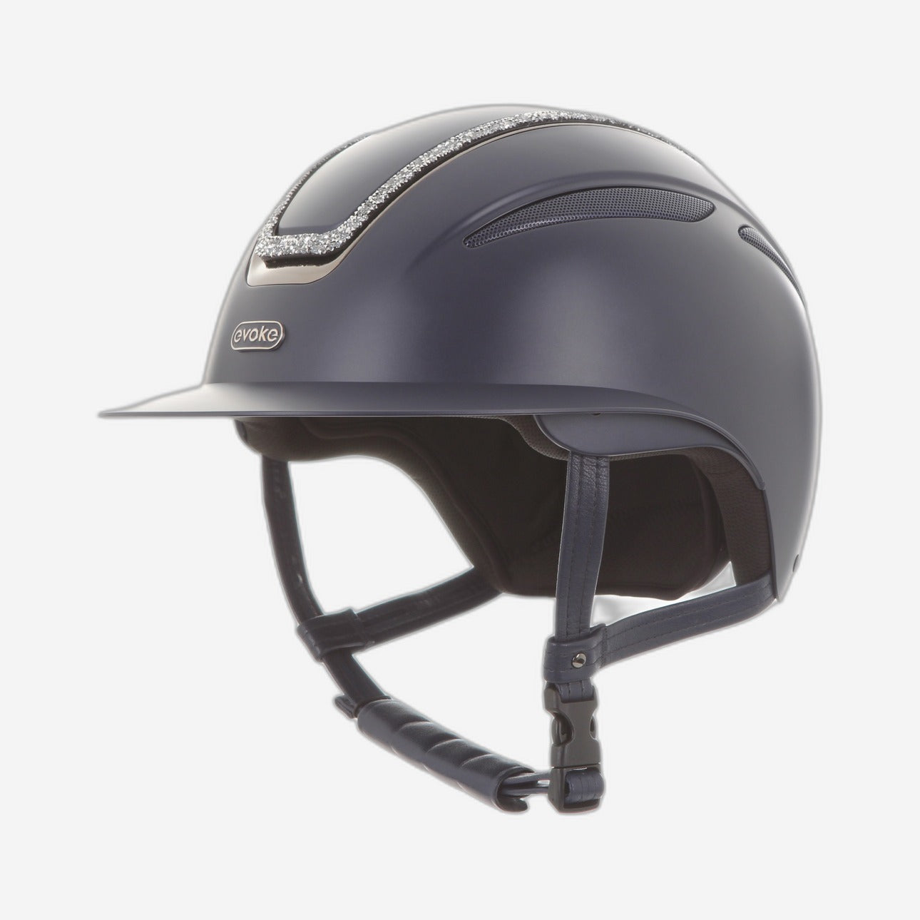 Callisto Wide Peak Navy Silver Crystal Frame
