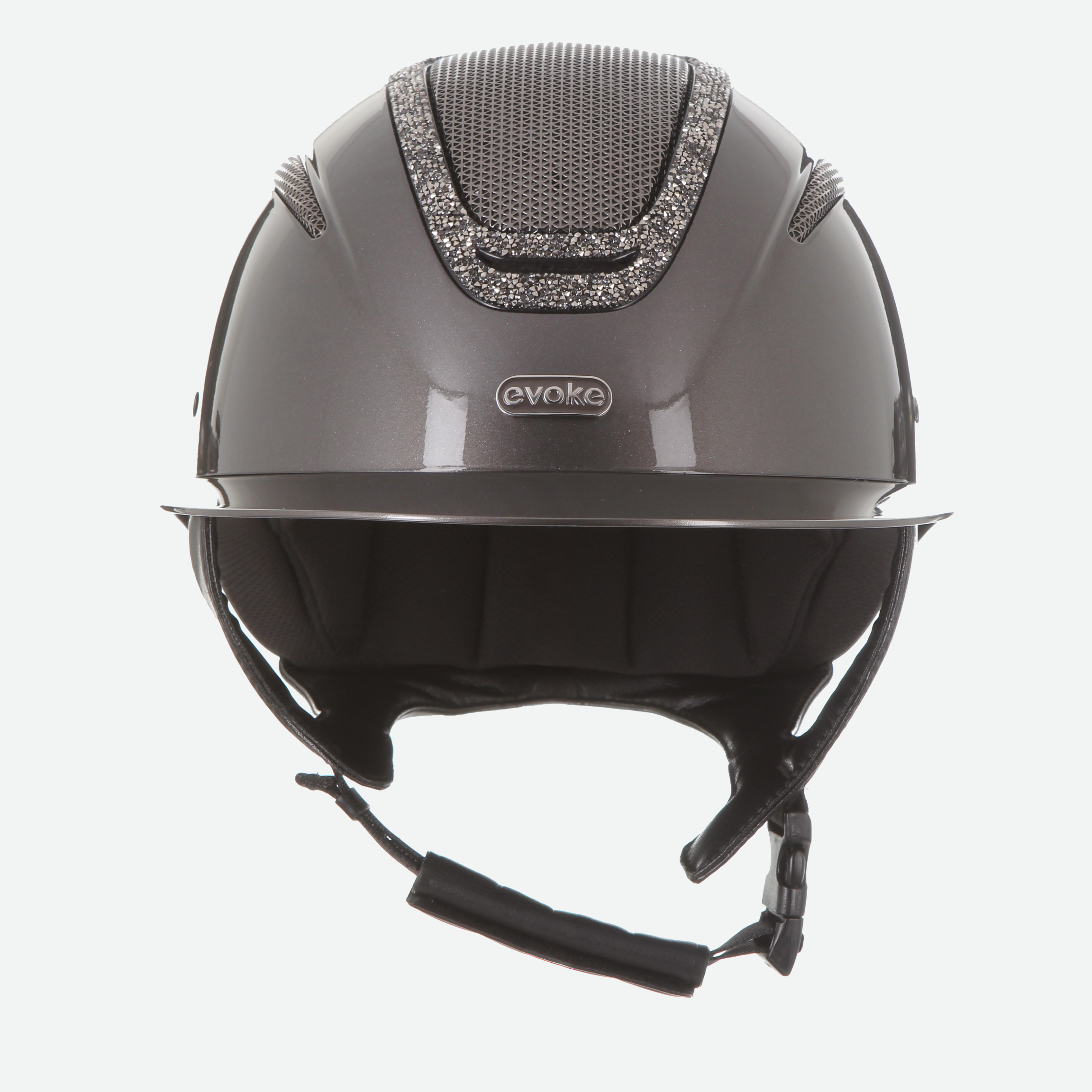 Elara Wide Peak Metallic Graphite Marcasite Crystal Frame
