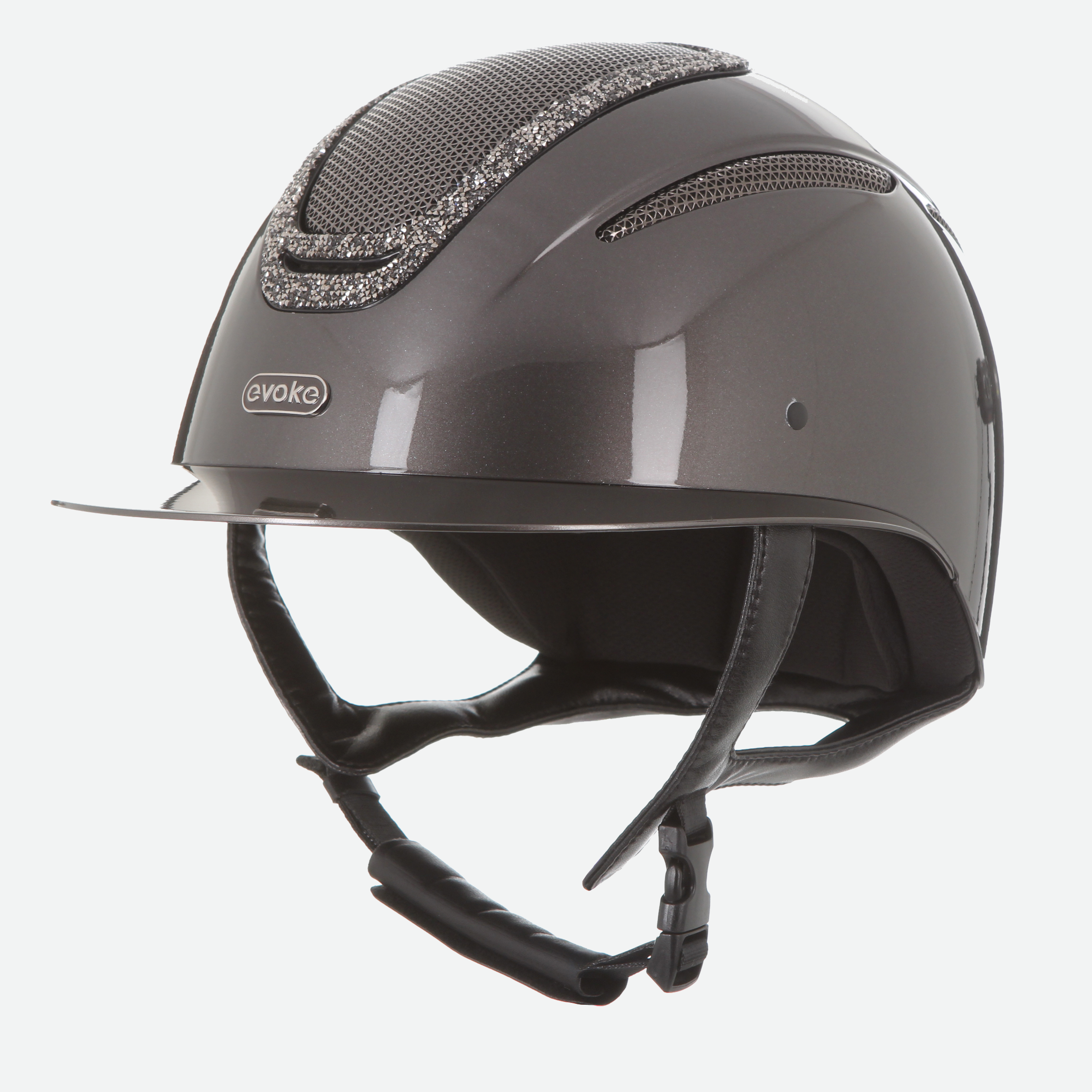 Elara Wide Peak Metallic Graphite Marcasite Crystal Frame
