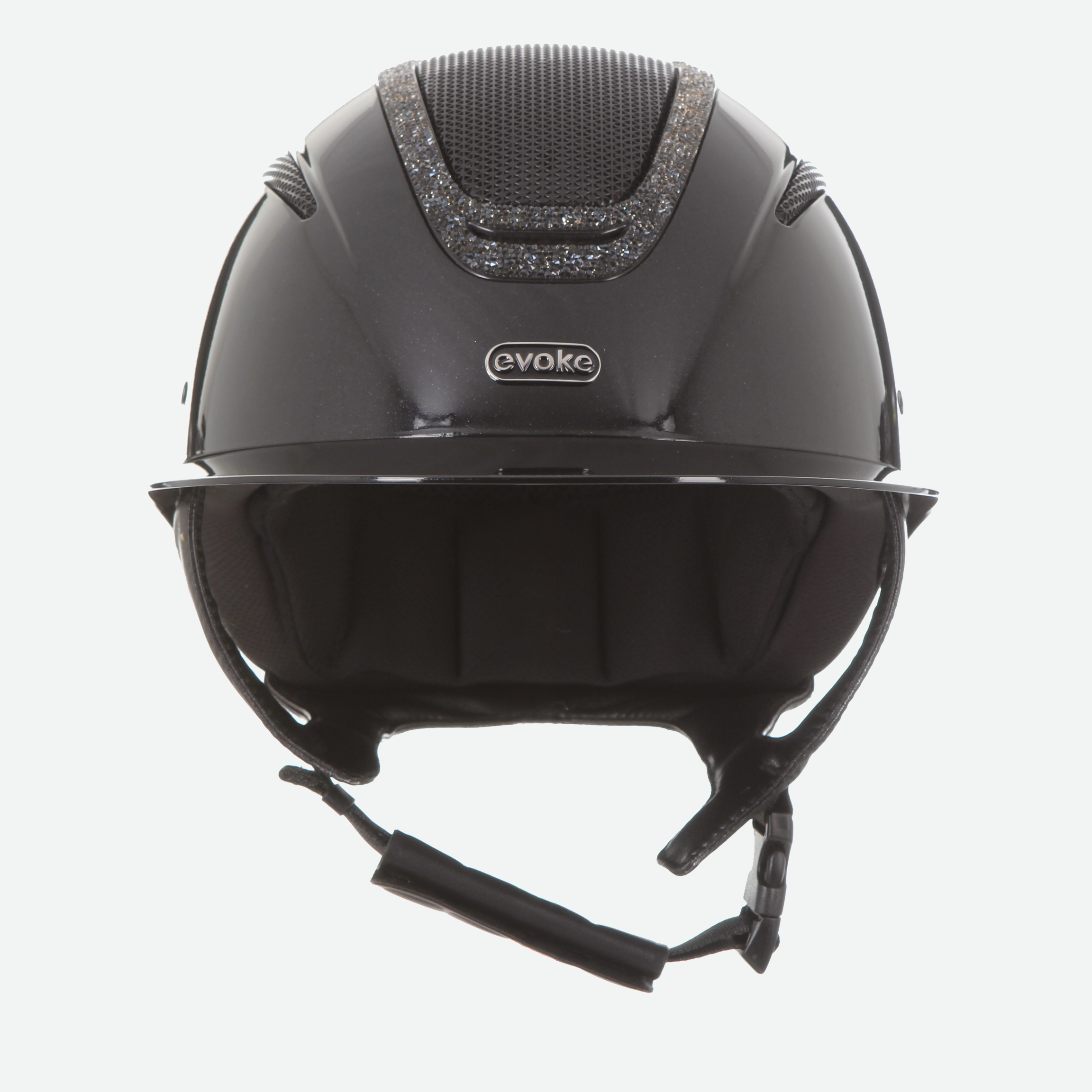 Elara Wide Peak Black Metallic Steel Crystal Frame