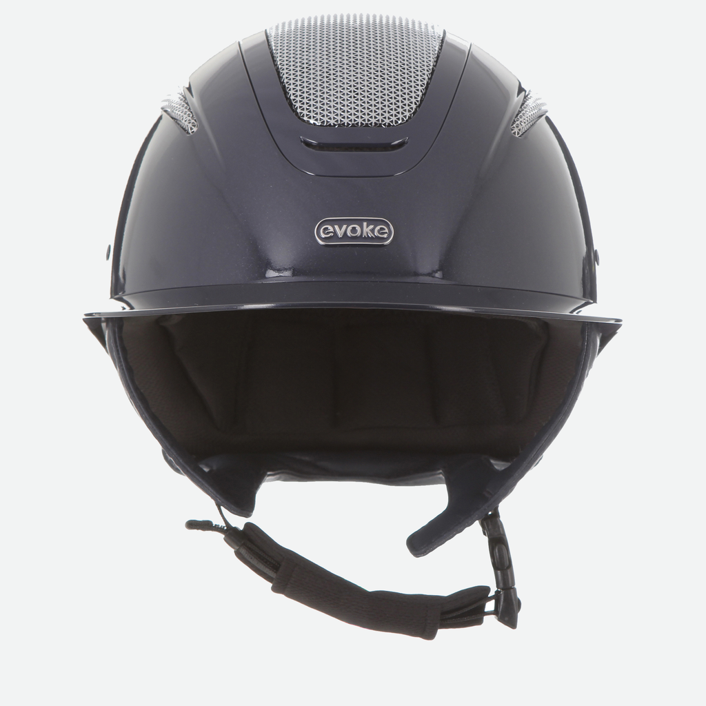 Elara Wide Peak Navy Metallic Silver Chrome