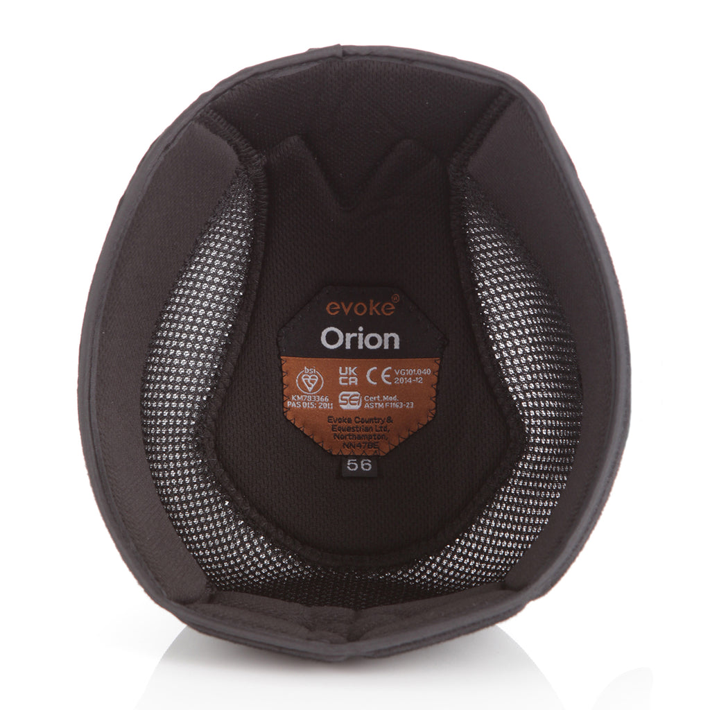 Orion Removeable Crown Padded Helmet Liner - Black