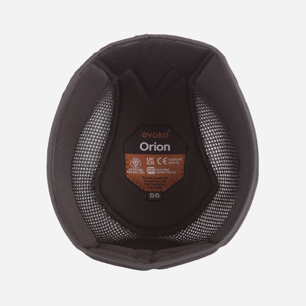 Orion Removeable Crown Padded Helmet Liner - Black