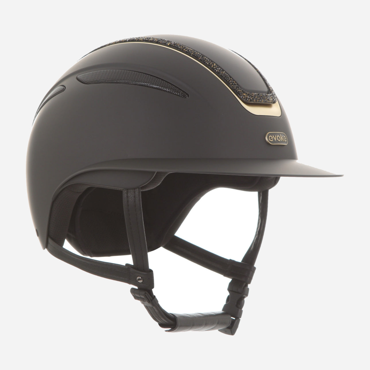 Callisto Wide Peak Black Gold Crystal Frame