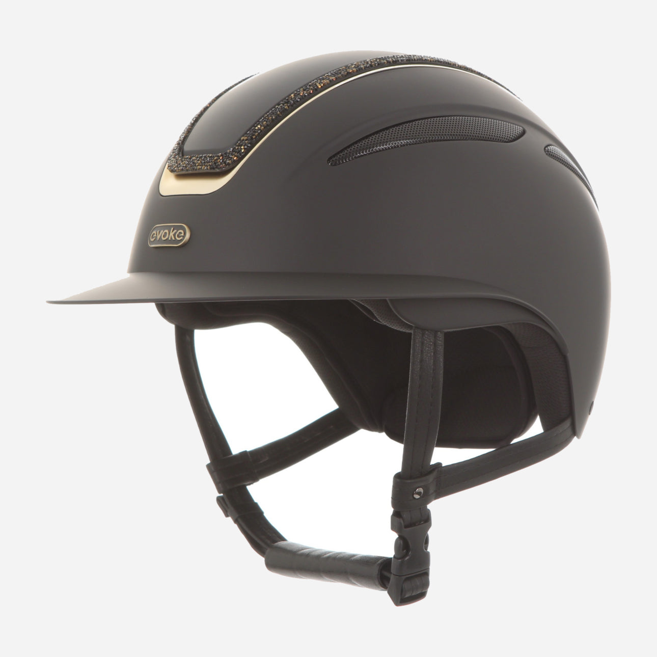 Callisto Wide Peak Black Gold Crystal Frame