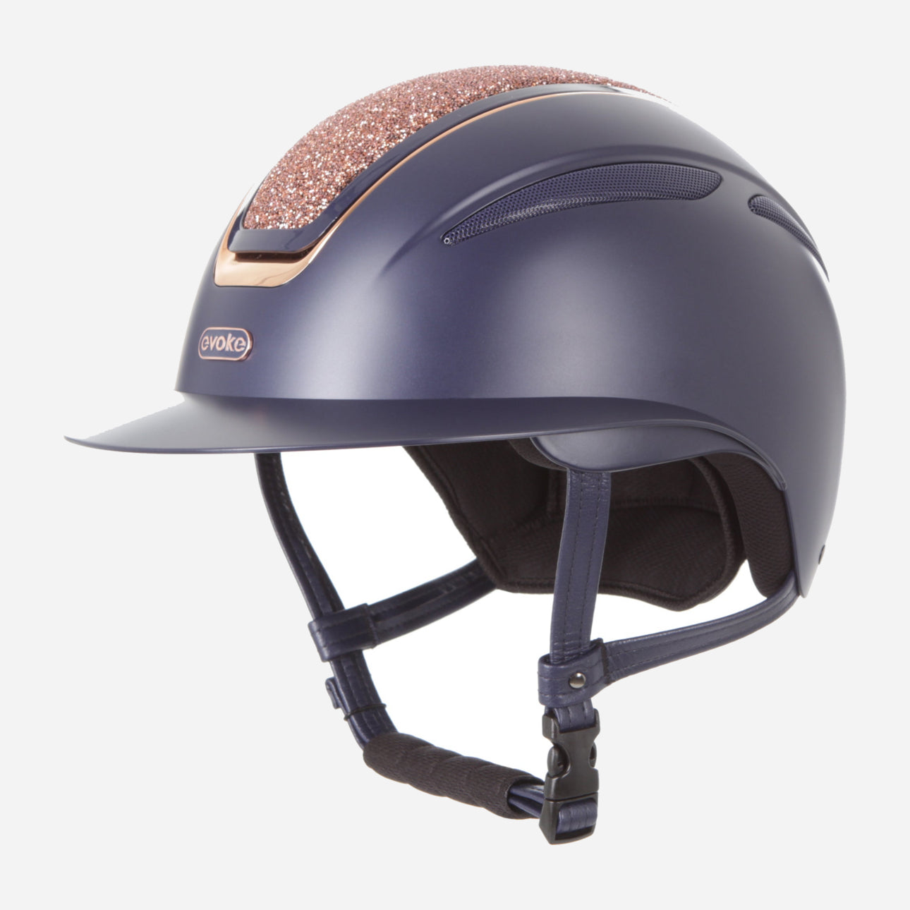 Callisto Wide Peak Navy Rose Gold Crystal