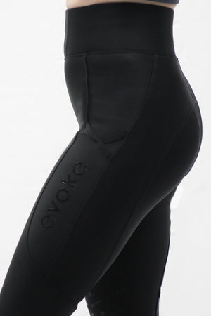 evoke Performance Riding Leggings - Knee Grip - Black