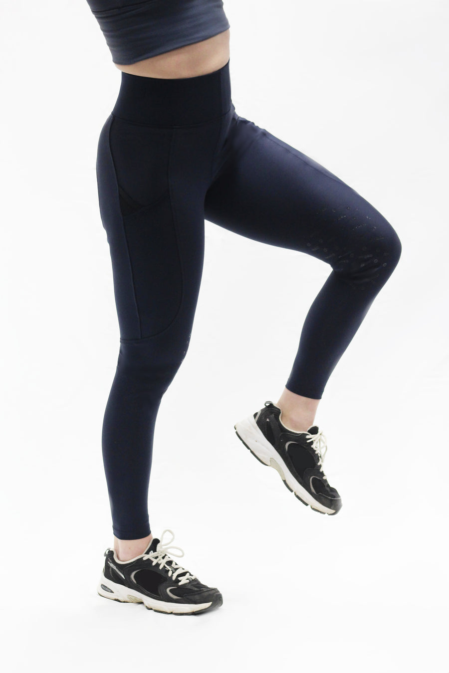 evoke Performance Riding Leggings - Knee Grip - Navy