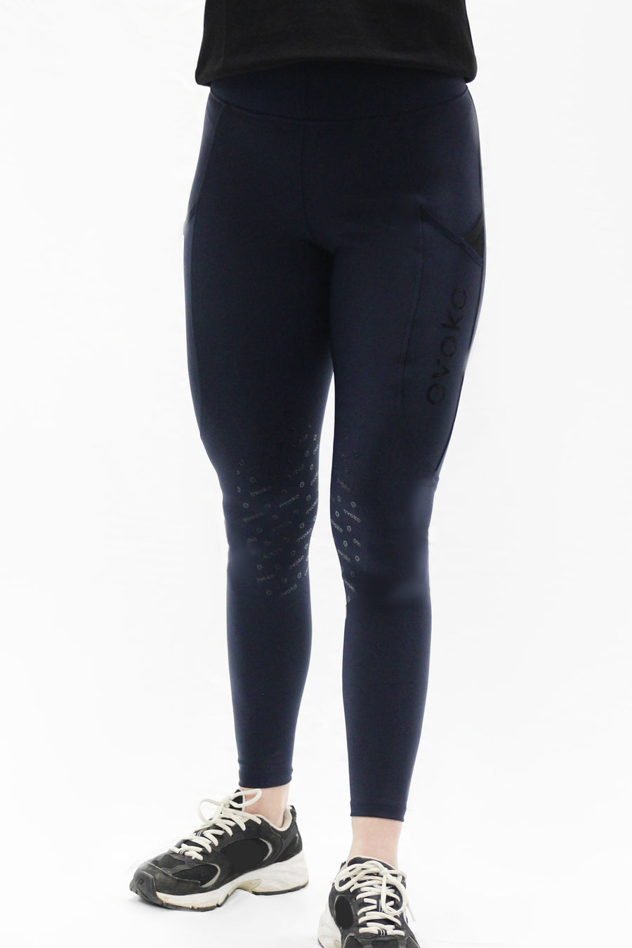 evoke Performance Riding Leggings - Knee Grip - Navy