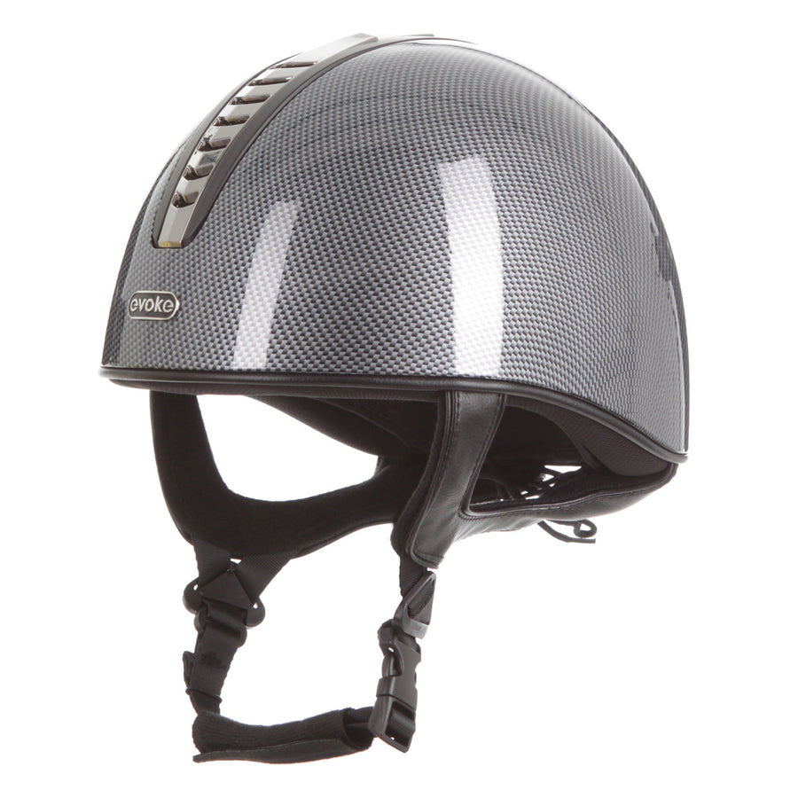 Orion Jockey Skull  Helmet In High Shine Carbon Gunmetal Black 