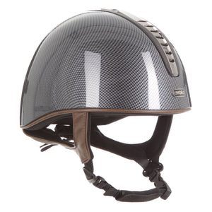 Orion Jockey Skull  Helmet In High Shine Carbon Gunmetal Tan